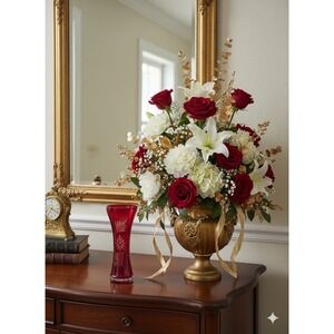 Badash Crystal USSR Cut To Clear Red Flare Vase 10.5"